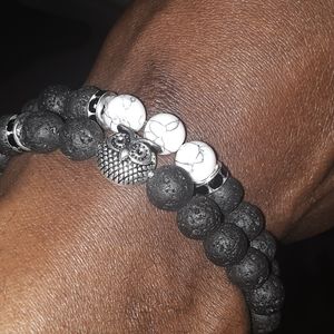 8mm volcano lava owl bracelet matching set